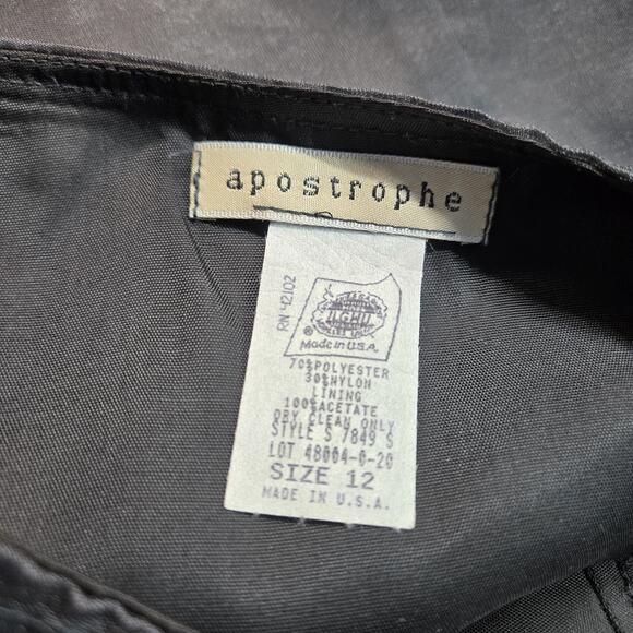 VTG Apostrophe Chiffon Satin Maxi Skirt 12 Black Union Made Label Party Formal - Picture 8 of 12